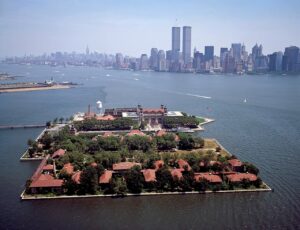 ellis island, new york city, skyline, urban, bay, harbor, landmark, immigration, aerial view, blue island, blue new, ellis island, ellis island, ellis island, ellis island, ellis island, immigration